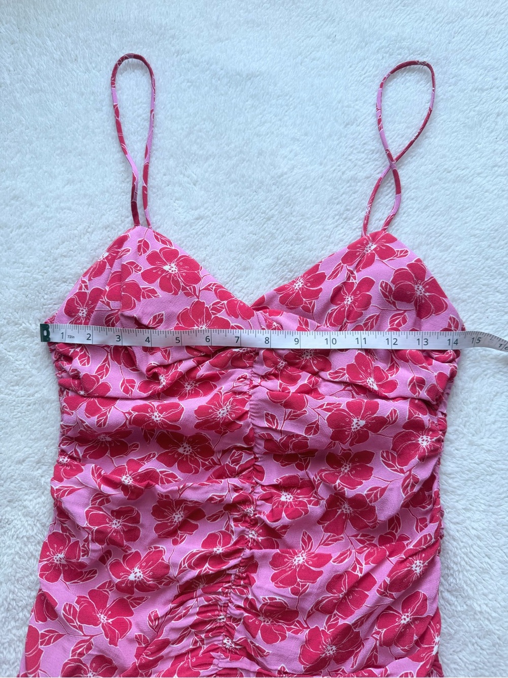 NWT Pink & Red Floral Spaghetti Strap Mini Dress - Picture 3 of 7